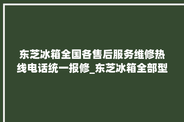 东芝冰箱全国各售后服务维修热线电话统一报修_东芝冰箱全部型号 。东芝