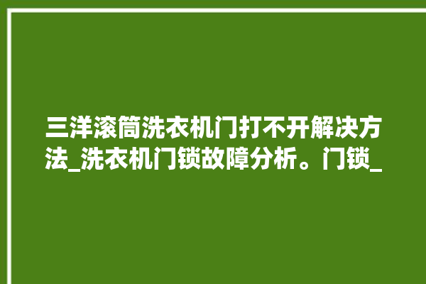 三洋滚筒洗衣机门打不开解决方法_洗衣机门锁故障分析。门锁_解决方法