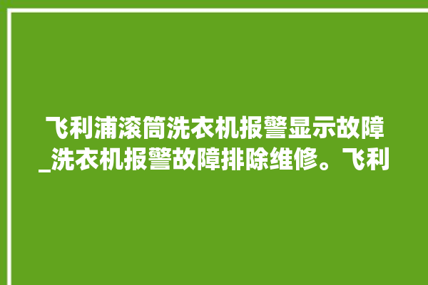 飞利浦滚筒洗衣机报警显示故障_洗衣机报警故障排除维修。飞利浦_洗衣机