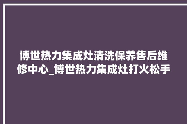 博世热力集成灶清洗保养售后维修中心_博世热力集成灶打火松手灭 。热力