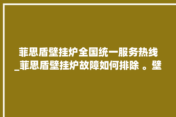 菲思盾壁挂炉全国统一服务热线_菲思盾壁挂炉故障如何排除 。壁挂炉