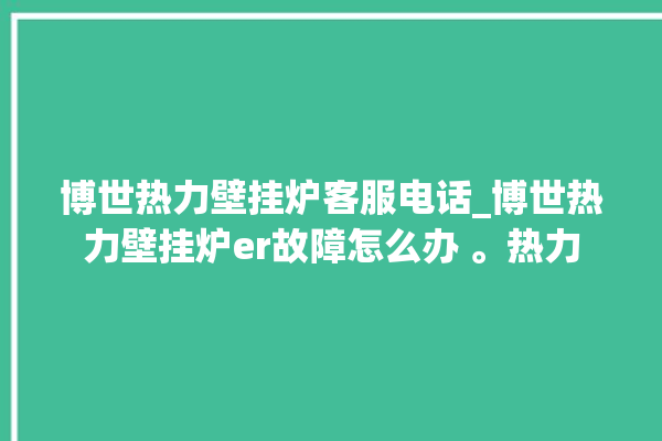 博世热力壁挂炉客服电话_博世热力壁挂炉er故障怎么办 。热力