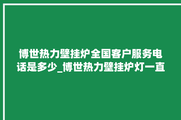 博世热力壁挂炉全国客户服务电话是多少_博世热力壁挂炉灯一直闪烁 。热力