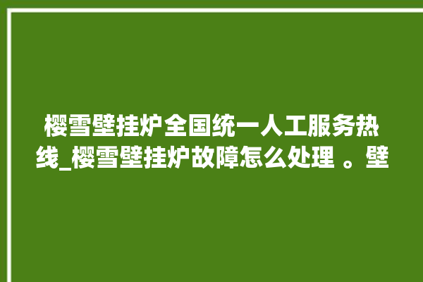 樱雪壁挂炉全国统一人工服务热线_樱雪壁挂炉故障怎么处理 。壁挂炉