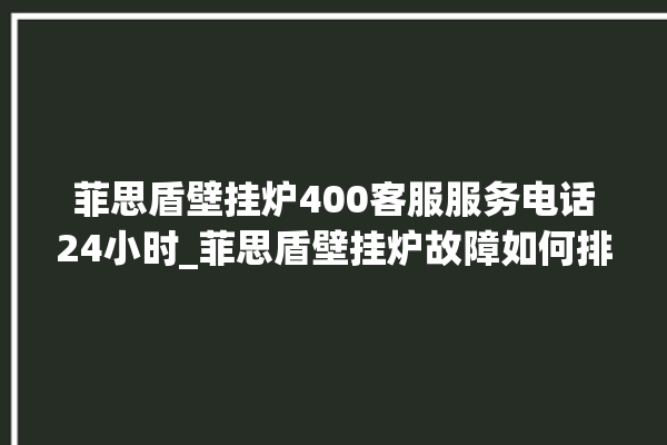 菲思盾壁挂炉400客服服务电话24小时_菲思盾壁挂炉故障如何排除 。客服