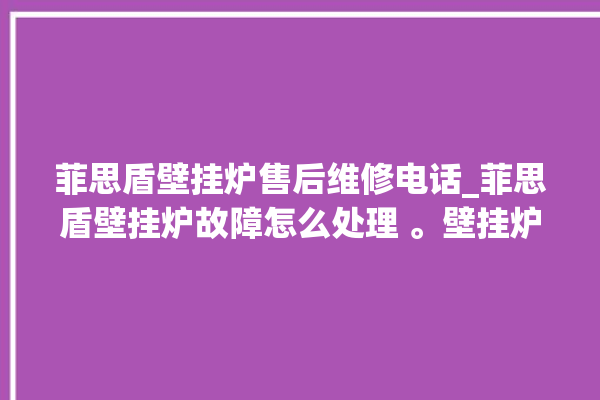 菲思盾壁挂炉售后维修电话_菲思盾壁挂炉故障怎么处理 。壁挂炉