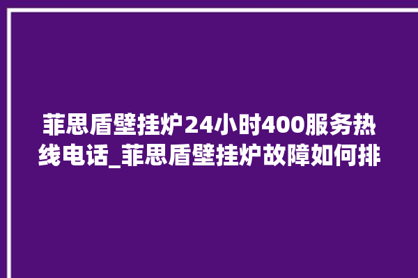 菲思盾壁挂炉24小时400服务热线电话_菲思盾壁挂炉故障如何排除 。壁挂炉