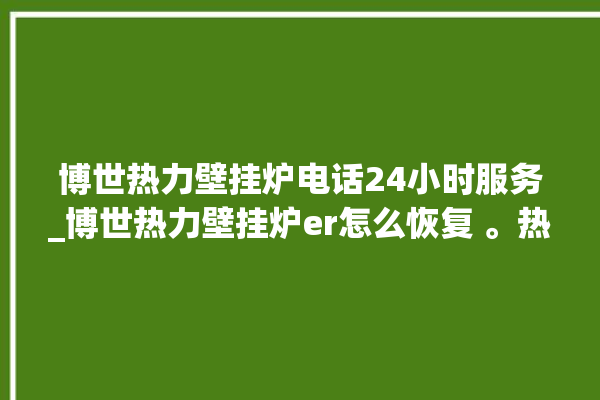 博世热力壁挂炉电话24小时服务_博世热力壁挂炉er怎么恢复 。热力