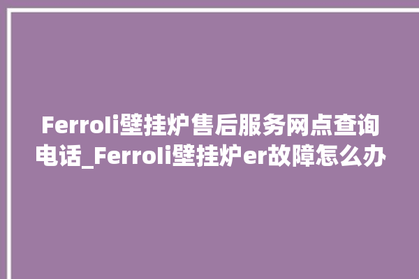 FerroIi壁挂炉售后服务网点查询电话_FerroIi壁挂炉er故障怎么办 。壁挂炉