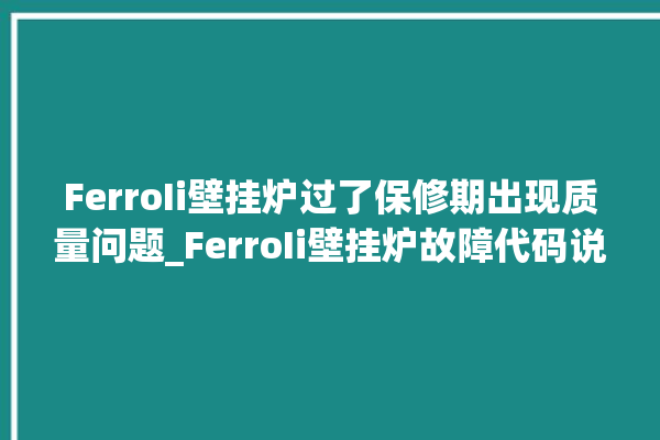 FerroIi壁挂炉过了保修期出现质量问题_FerroIi壁挂炉故障代码说明 。过了