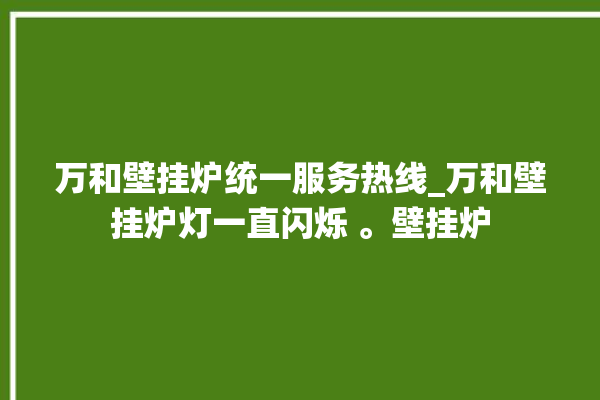 万和壁挂炉统一服务热线_万和壁挂炉灯一直闪烁 。壁挂炉