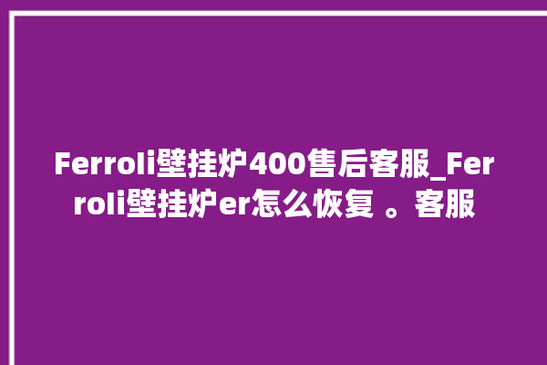 FerroIi壁挂炉400售后客服_FerroIi壁挂炉er怎么恢复 。客服