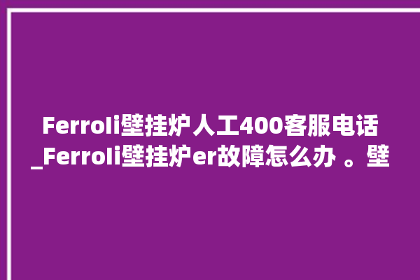 FerroIi壁挂炉人工400客服电话_FerroIi壁挂炉er故障怎么办 。壁挂炉