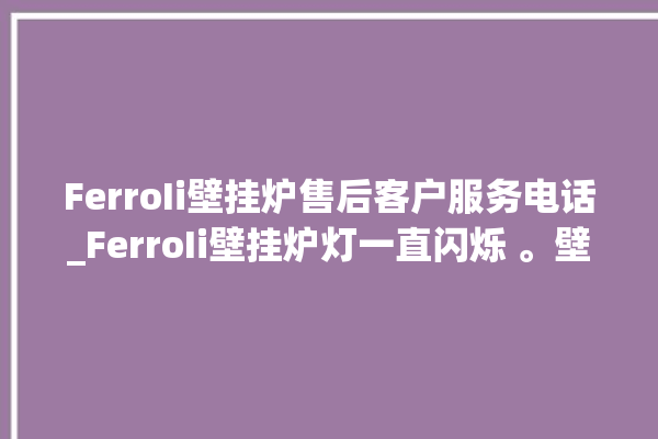 FerroIi壁挂炉售后客户服务电话_FerroIi壁挂炉灯一直闪烁 。壁挂炉