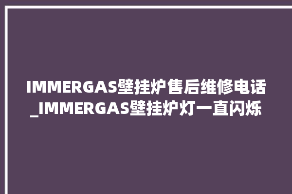 IMMERGAS壁挂炉售后维修电话_IMMERGAS壁挂炉灯一直闪烁 。壁挂炉