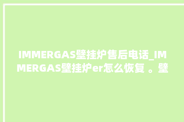 IMMERGAS壁挂炉售后电话_IMMERGAS壁挂炉er怎么恢复 。壁挂炉