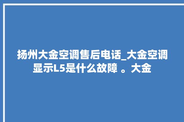 扬州大金空调售后电话_大金空调显示L5是什么故障 。大金