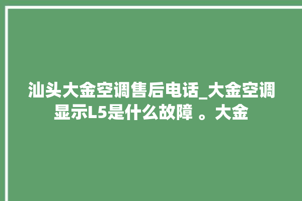 汕头大金空调售后电话_大金空调显示L5是什么故障 。大金