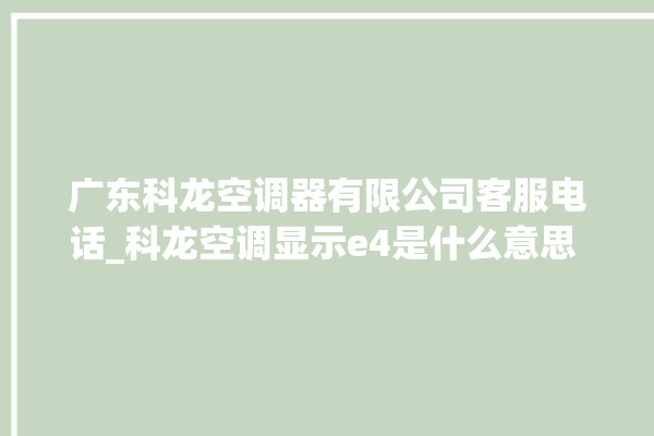 广东科龙空调器有限公司客服电话_科龙空调显示e4是什么意思 。科龙