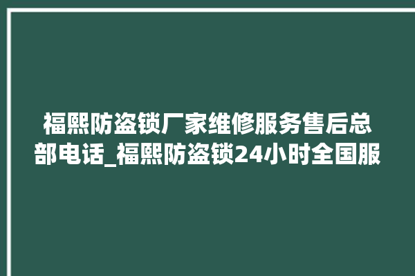 福熙防盗锁厂家维修服务售后总部电话_福熙防盗锁24小时全国服务热线 。防盗锁