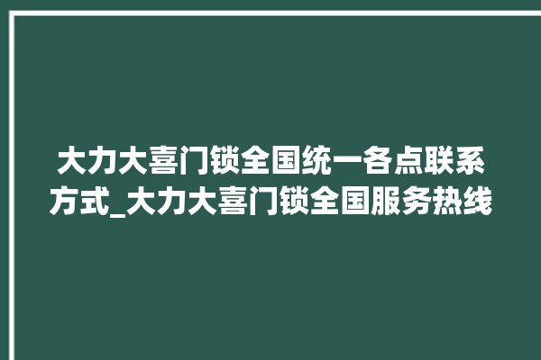 大力大喜门锁全国统一各点联系方式_大力大喜门锁全国服务热线 。门锁