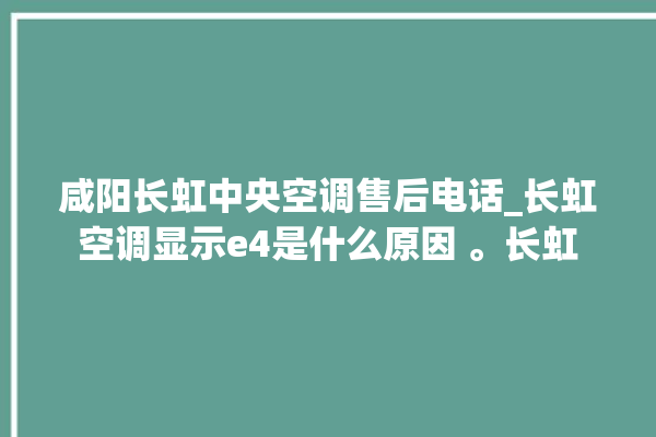 咸阳长虹中央空调售后电话_长虹空调显示e4是什么原因 。长虹