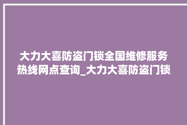 大力大喜防盗门锁全国维修服务热线网点查询_大力大喜防盗门锁全国服务热线 。门锁