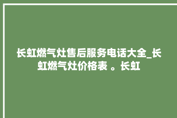 长虹燃气灶售后服务电话大全_长虹燃气灶价格表 。长虹