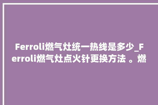 Ferroli燃气灶统一热线是多少_Ferroli燃气灶点火针更换方法 。燃气灶