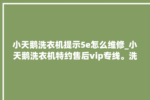 小天鹅洗衣机提示5e怎么维修_小天鹅洗衣机特约售后vip专线。洗衣机_专线