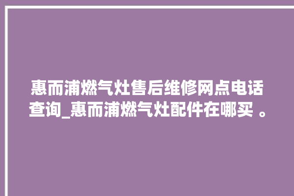 惠而浦燃气灶售后维修网点电话查询_惠而浦燃气灶配件在哪买 。燃气灶