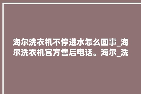 海尔洗衣机不停进水怎么回事_海尔洗衣机官方售后电话。海尔_洗衣机