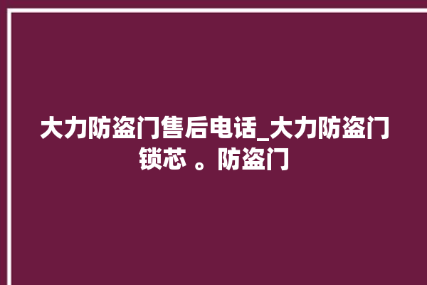 大力防盗门售后电话_大力防盗门锁芯 。防盗门