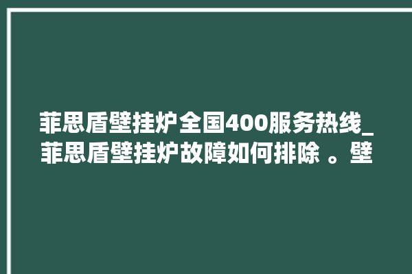 菲思盾壁挂炉全国400服务热线_菲思盾壁挂炉故障如何排除 。壁挂炉