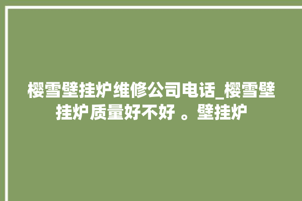 樱雪壁挂炉维修公司电话_樱雪壁挂炉质量好不好 。壁挂炉