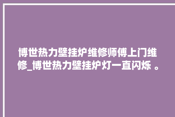 博世热力壁挂炉维修师傅上门维修_博世热力壁挂炉灯一直闪烁 。热力