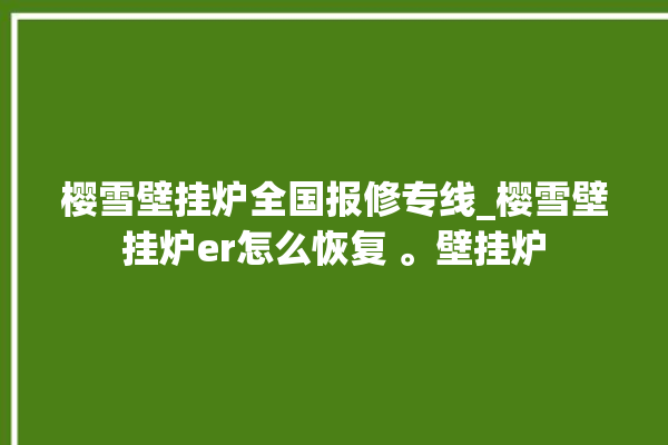 樱雪壁挂炉全国报修专线_樱雪壁挂炉er怎么恢复 。壁挂炉