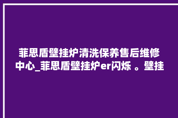 菲思盾壁挂炉清洗保养售后维修中心_菲思盾壁挂炉er闪烁 。壁挂炉