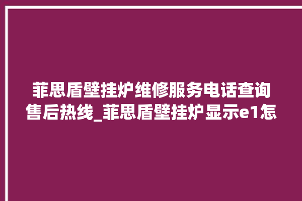 菲思盾壁挂炉维修服务电话查询售后热线_菲思盾壁挂炉显示e1怎么办 。壁挂炉