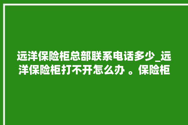 远洋保险柜总部联系电话多少_远洋保险柜打不开怎么办 。保险柜