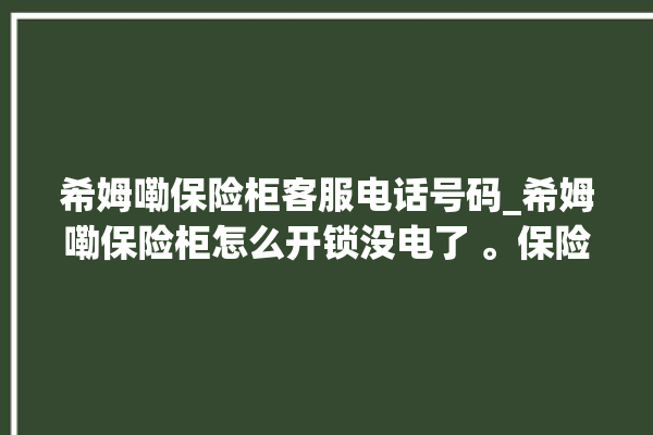 希姆嘞保险柜客服电话号码_希姆嘞保险柜怎么开锁没电了 。保险柜