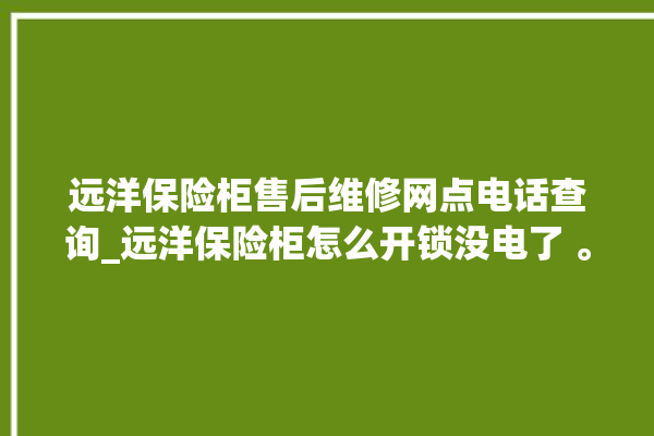 远洋保险柜售后维修网点电话查询_远洋保险柜怎么开锁没电了 。保险柜