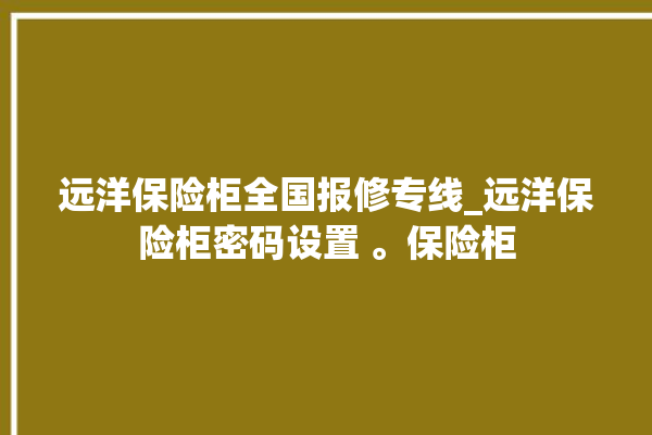 远洋保险柜全国报修专线_远洋保险柜密码设置 。保险柜