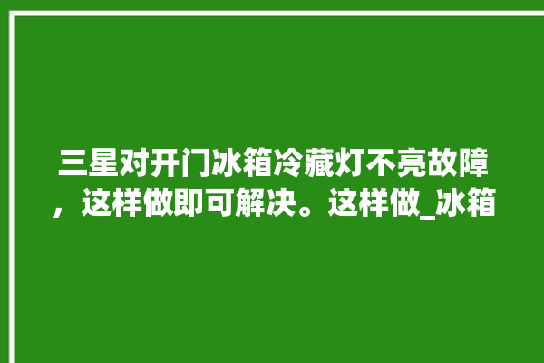 三星对开门冰箱冷藏灯不亮故障，这样做即可解决。这样做_冰箱