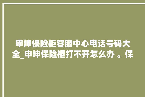 申坤保险柜客服中心电话号码大全_申坤保险柜打不开怎么办 。保险柜