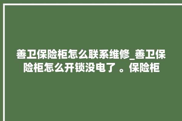 善卫保险柜怎么联系维修_善卫保险柜怎么开锁没电了 。保险柜