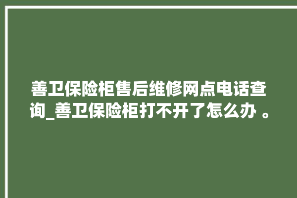 善卫保险柜售后维修网点电话查询_善卫保险柜打不开了怎么办 。保险柜