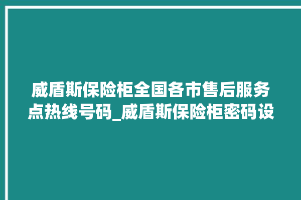 威盾斯保险柜全国各市售后服务点热线号码_威盾斯保险柜密码设置 。保险柜