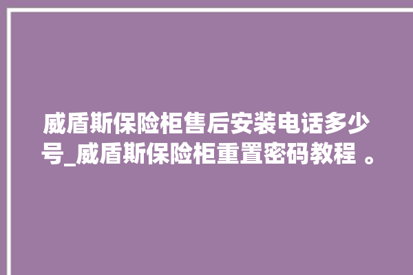 威盾斯保险柜售后安装电话多少号_威盾斯保险柜重置密码教程 。保险柜