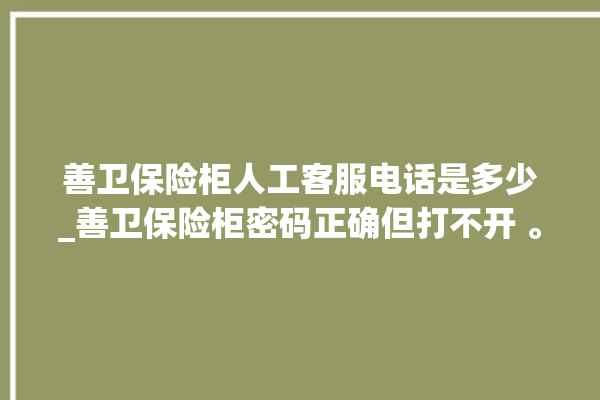 善卫保险柜人工客服电话是多少_善卫保险柜密码正确但打不开 。保险柜